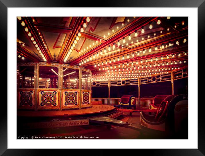 Steam Powered Vintage 'Waltzer' Fairground Ride Framed Mounted Print by Peter Greenway