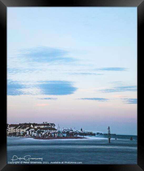 A View Across To Teignmouth Beach In Long Exposure Framed Print by Peter Greenway