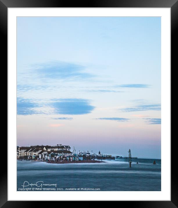 A View Across To Teignmouth Beach In Long Exposure Framed Mounted Print by Peter Greenway