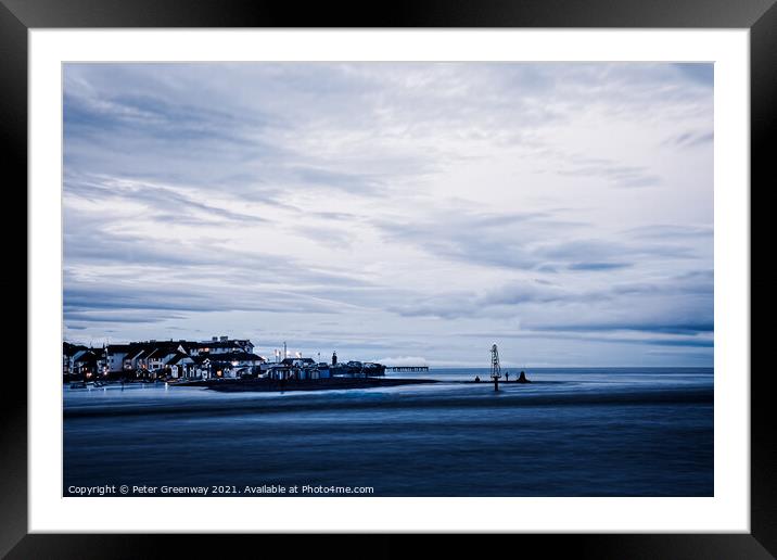 Teignmouth Across The River From Shaldon In Long Exposure Framed Mounted Print by Peter Greenway