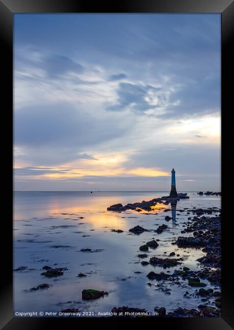 The Phillip Lucette Lighthouse Beacon On The Ness At Shaldon, Devon  Framed Print by Peter Greenway