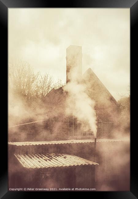 Steam Billowing Around Heritage Industrial Buildings Framed Print by Peter Greenway