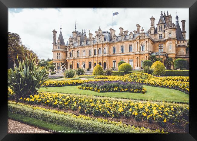 The Parterre At The Manor In Waddesdon In Full Bloom Framed Print by Peter Greenway