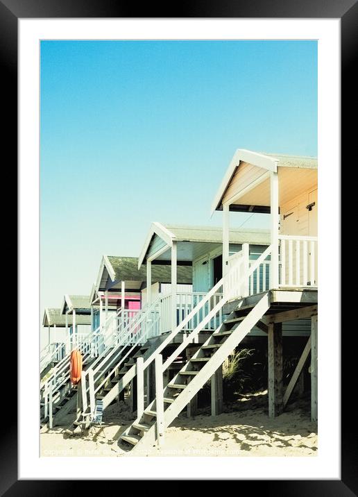 Stilted Beach Huts On The Beach At Wells-next-the-Sea Framed Mounted Print by Peter Greenway