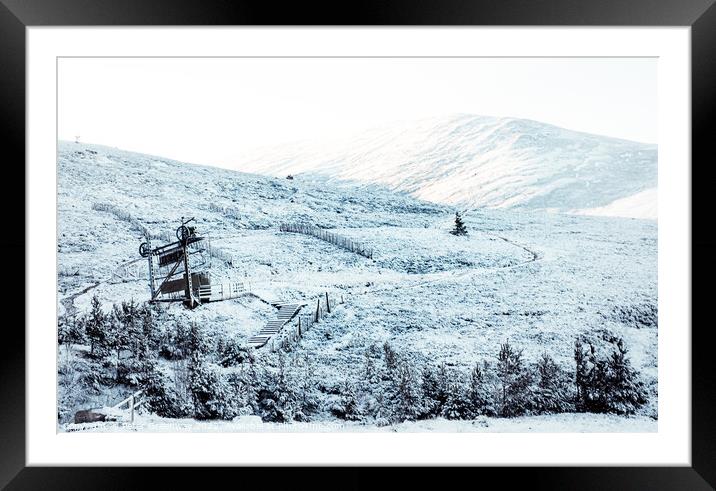 Ski Slopes At Cairngorm Ski-Resort In The Scottish Highlands Framed Mounted Print by Peter Greenway