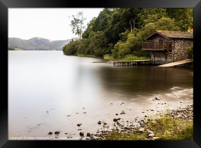 The Duke Of Portland Boathouse, Ullswater In The L Framed Print by Peter Greenway
