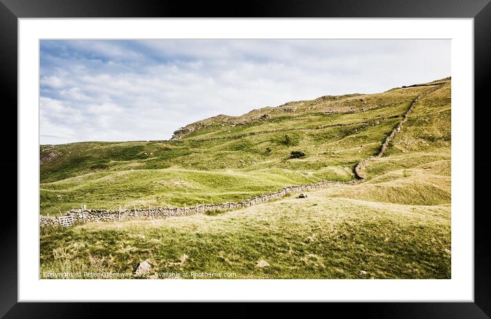 Dry Stone Wall At Honiston Pass, Lake District Framed Mounted Print by Peter Greenway