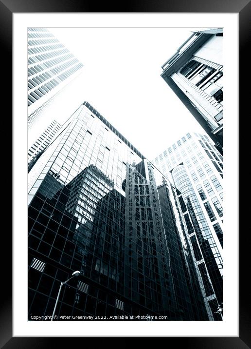 High Rise Office Blocks In 'Central' District Of H Framed Mounted Print by Peter Greenway