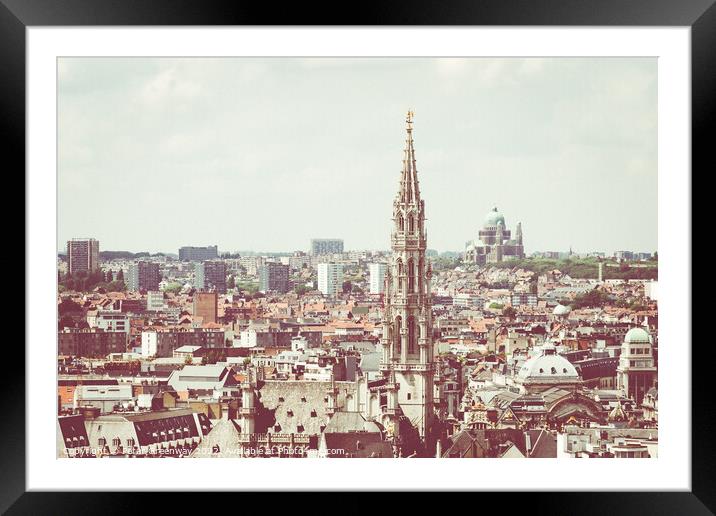 The Rooftops & Skyline Of The City Of Brussels, Be Framed Mounted Print by Peter Greenway