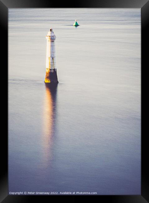 Lighthouse Beacon On The Ness At Shaldon Ay Dawn Framed Print by Peter Greenway