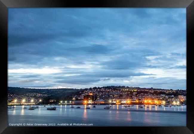Teignmouth From Shaldon Beach In Long Exposure Framed Print by Peter Greenway