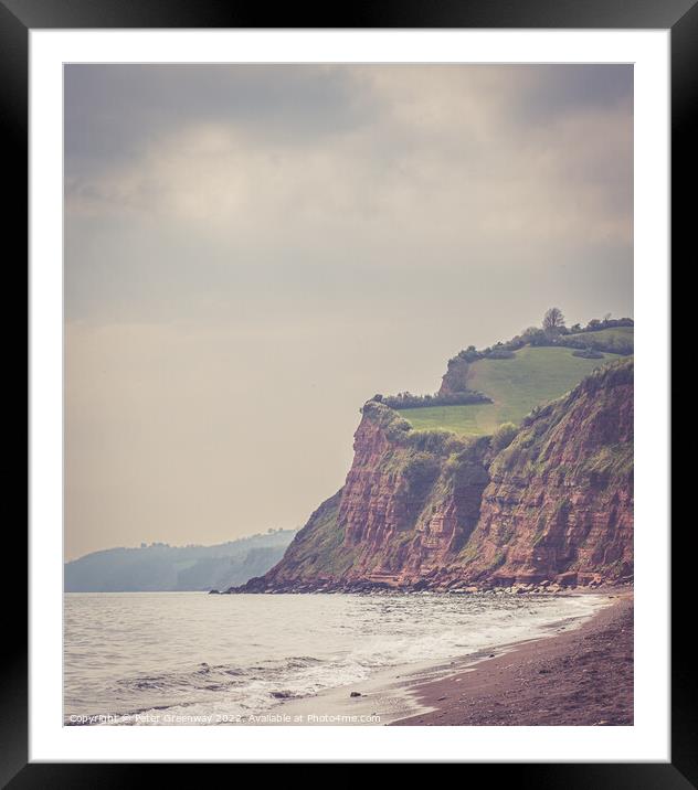 Cliffs Along The Coastline At Shaldon, Devon Framed Mounted Print by Peter Greenway