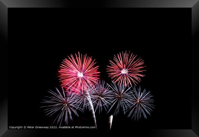 Fireworks At The British Firework Championships Framed Print by Peter Greenway