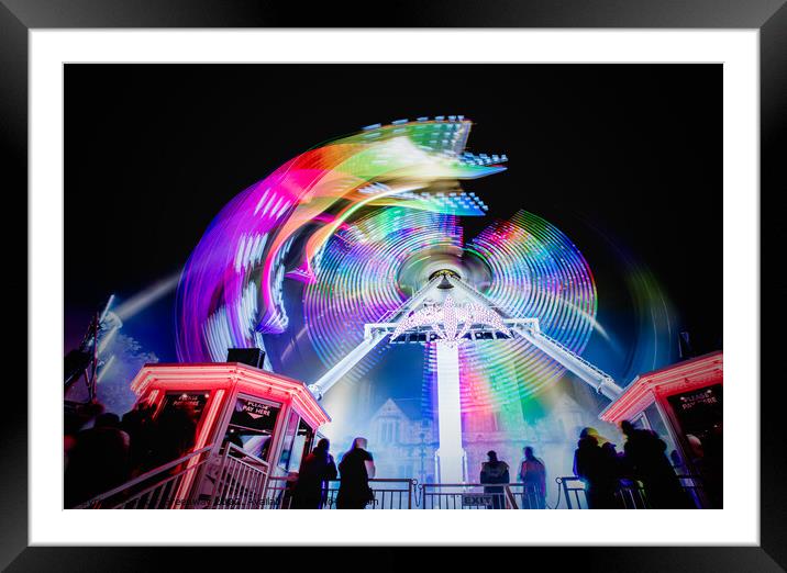 Heart Stopping & Awesome 'Air' Ride At The Annual Street Fair In Framed Mounted Print by Peter Greenway
