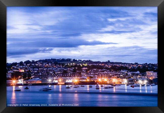 Teignmouth From Shaldon Beach In Long Exposure Framed Print by Peter Greenway