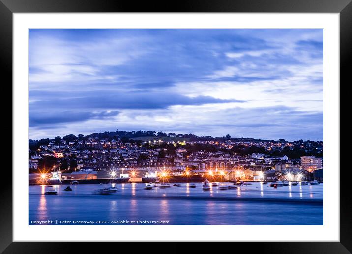 Teignmouth From Shaldon Beach In Long Exposure Framed Mounted Print by Peter Greenway