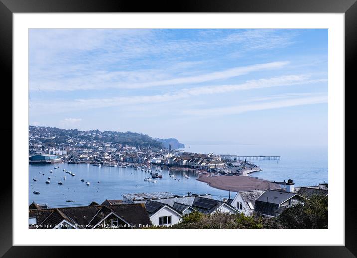 Teignmouth From Shaldon's Botanic Garden Framed Mounted Print by Peter Greenway