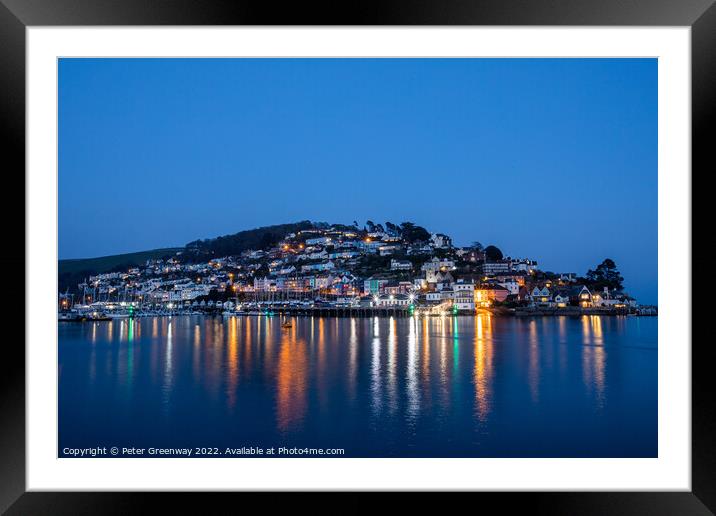 The Kingswear Side Of Dartmouth Harbour At Dusk  Framed Mounted Print by Peter Greenway