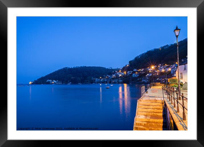 Harbour Steps & Citylights At Dartmouth, Devon Framed Mounted Print by Peter Greenway