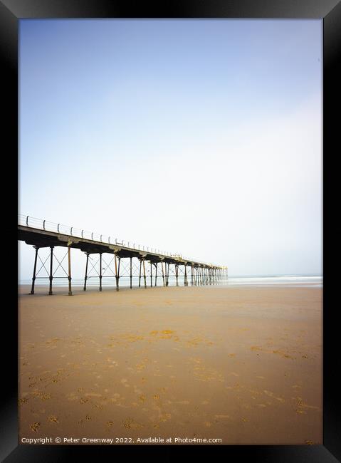 The Pier At Saltburn-by-the-Sea On The North Yorkshire Coast On  Framed Print by Peter Greenway