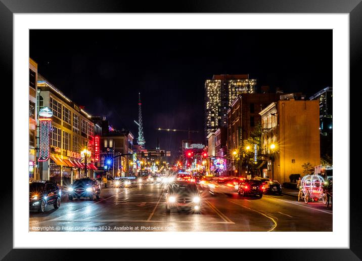 Jumping Downtown Nashville, Tennessee On A Saturday Night Framed Mounted Print by Peter Greenway