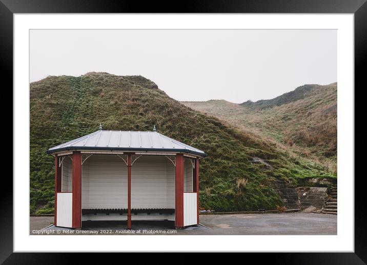 Victorian Seaside Shelter At Saltburn-by-the-Sea On The North Yo Framed Mounted Print by Peter Greenway