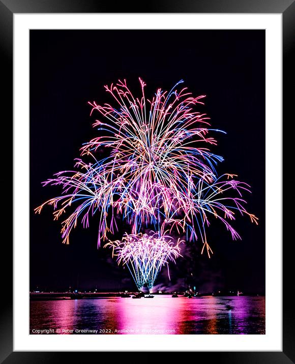 2022 British Firework Championships From The Queen Annes Battery Framed Mounted Print by Peter Greenway