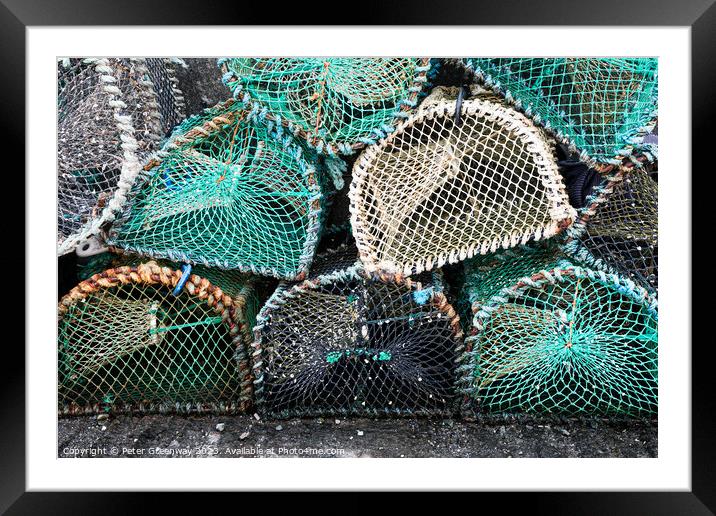 Empty Fishermen Lobster Pots On The Isle Of Skye, Scotland Framed Mounted Print by Peter Greenway