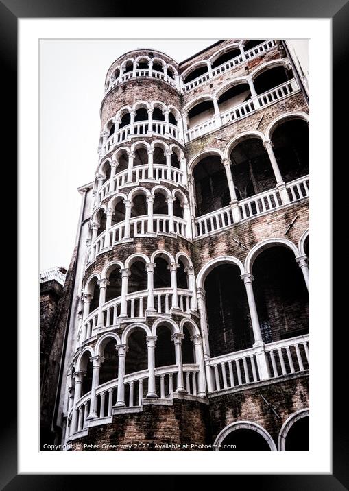 Scala Contarini Tower, Venice Italy Framed Mounted Print by Peter Greenway