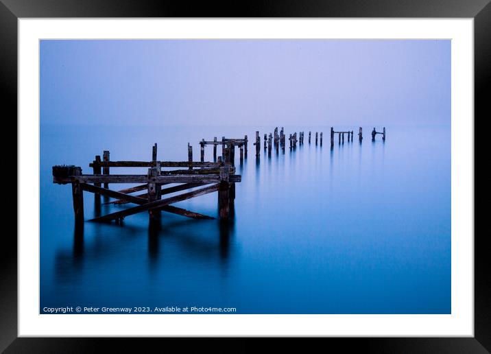 Victorian Pier Ruins At Swanage, Dorset Framed Mounted Print by Peter Greenway