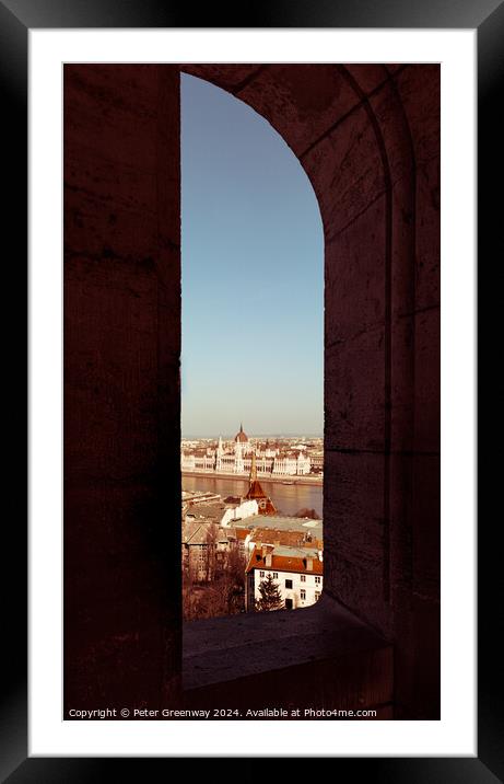 View Across The River Danube From The Fisherman's Bastion ( Hala Framed Mounted Print by Peter Greenway