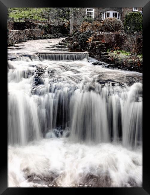 The Mill Race In Hawes In Yorkshire Dales Framed Print by Peter Greenway