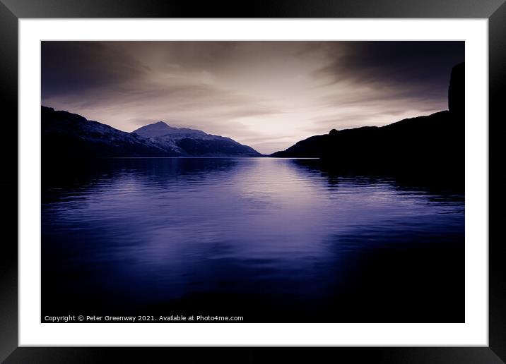Loch Lomond In A Purple Hue Framed Mounted Print by Peter Greenway