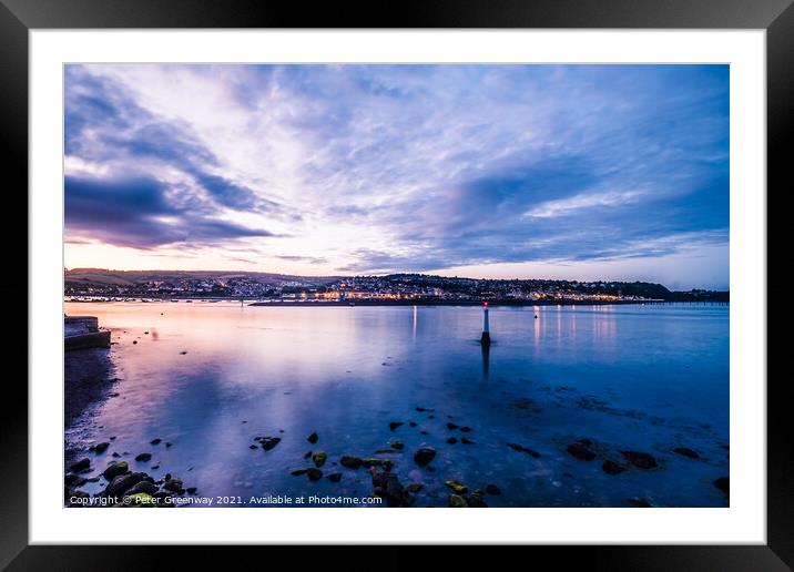 Nighttime Magic of Teignmouth From The Ness Framed Mounted Print by Peter Greenway