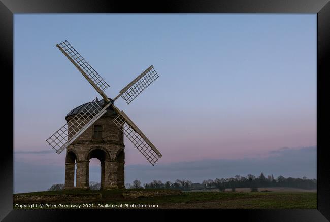 The Icon Chesterton Windmill On A Winters Afternoon Framed Print by Peter Greenway