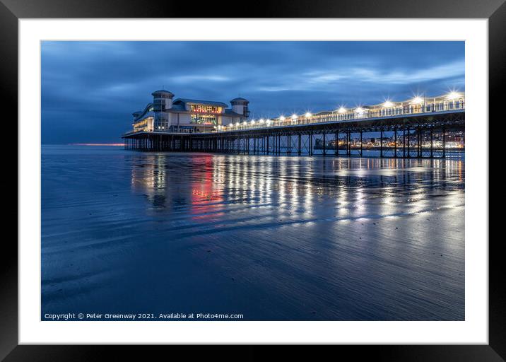 Long Exposure Of Weston-super-Mare Pier With Refle Framed Mounted Print by Peter Greenway