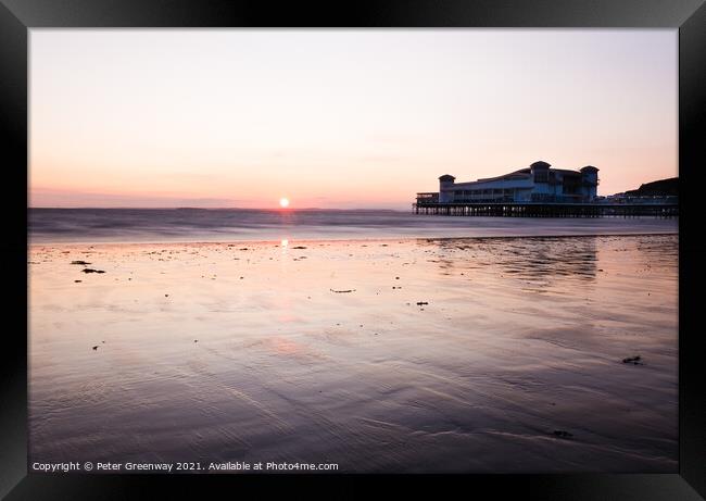 The Grand Pier, Weston-Super-Mare At Sunset Framed Print by Peter Greenway