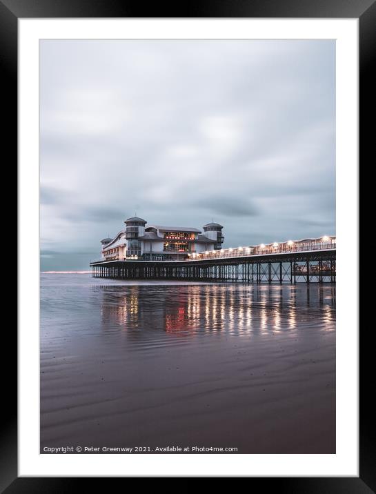 Weston-super-Mare Pier With Reflected Light At Sun Framed Mounted Print by Peter Greenway
