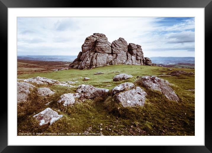 Haytor On Dartmoor In Devon Framed Mounted Print by Peter Greenway