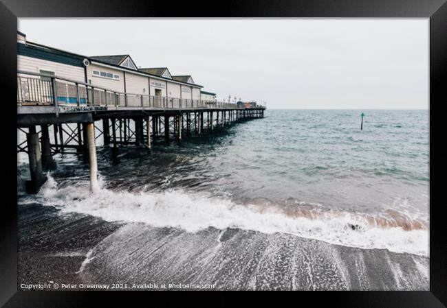 Teignmouth Pier On A Bleak Winter's Afternoon Framed Print by Peter Greenway