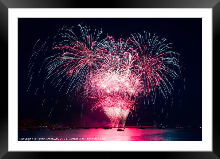 Display At The British Firework Championships Framed Mounted Print by Peter Greenway
