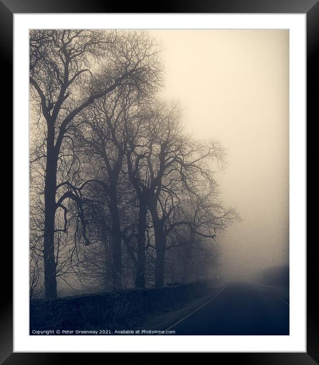 Winter Trees On Akeman Street In Oxfordshire On A  Framed Mounted Print by Peter Greenway