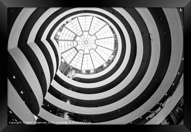 The Guggenheim Museum Atrium & Roof Framed Print by Peter Greenway