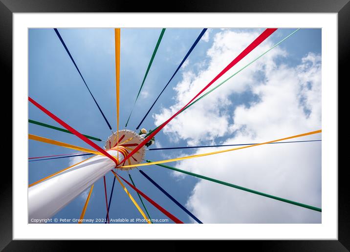 Traditional English Maypole & Cooured Ribbons  Framed Mounted Print by Peter Greenway