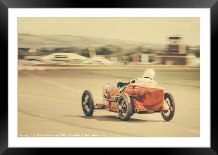 Classic Red Race Car 1920s United Kingdom Framed Mounted Print by Peter Greenway