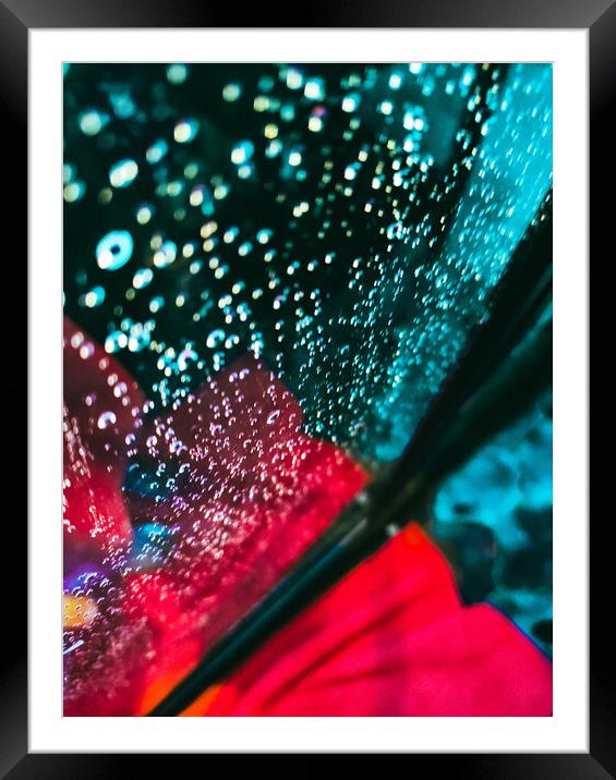 Vibrant background of water drops in a shower Framed Mounted Print by Sol Cantero