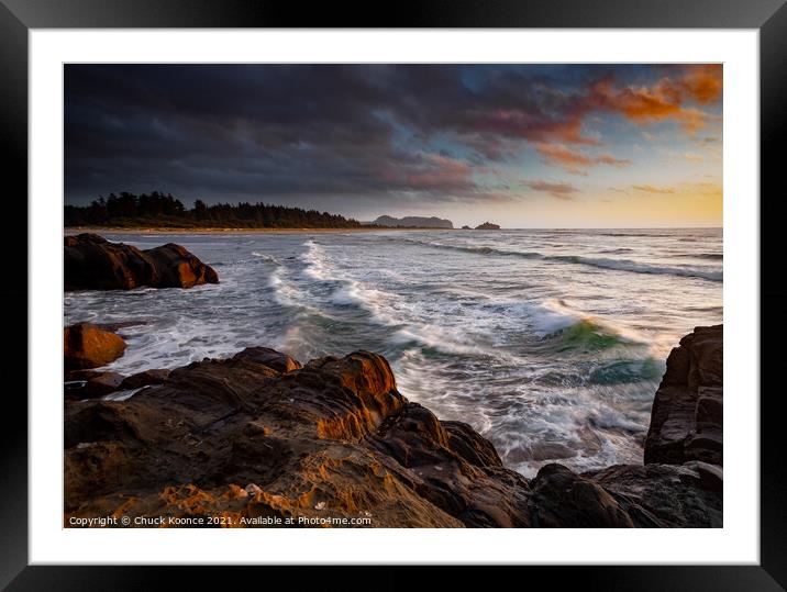 Hobuck Beach Sunset Framed Mounted Print by Chuck Koonce