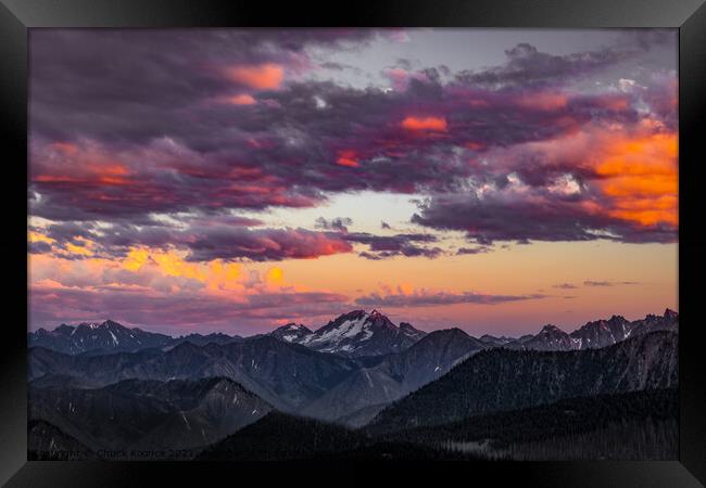Sunset from Harts Pass Framed Print by Chuck Koonce
