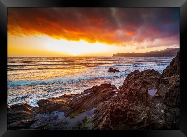 Hobuck Beach Sunset Framed Print by Chuck Koonce