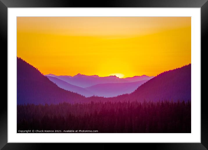 Sunset in a Valley Framed Mounted Print by Chuck Koonce